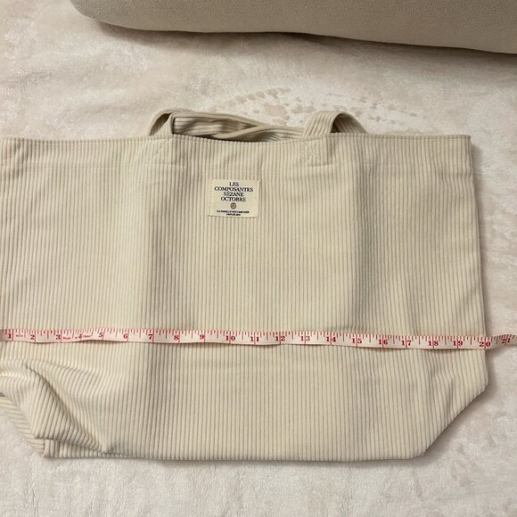 Sezane Ecru velvet tote bag NWT - Picture 2 of 3
